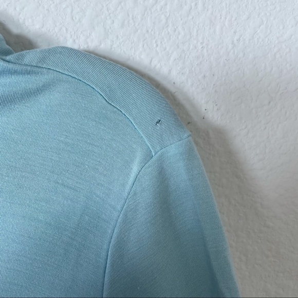 Zella Blue Short Sleeve Twist Front Top Sz Large - Picture 4 of 13